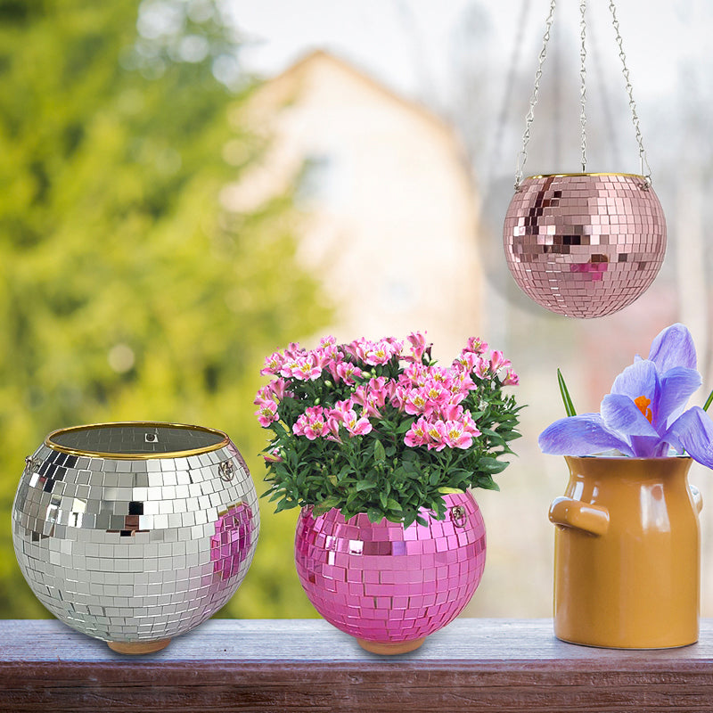 Retro Disco Ball Planter