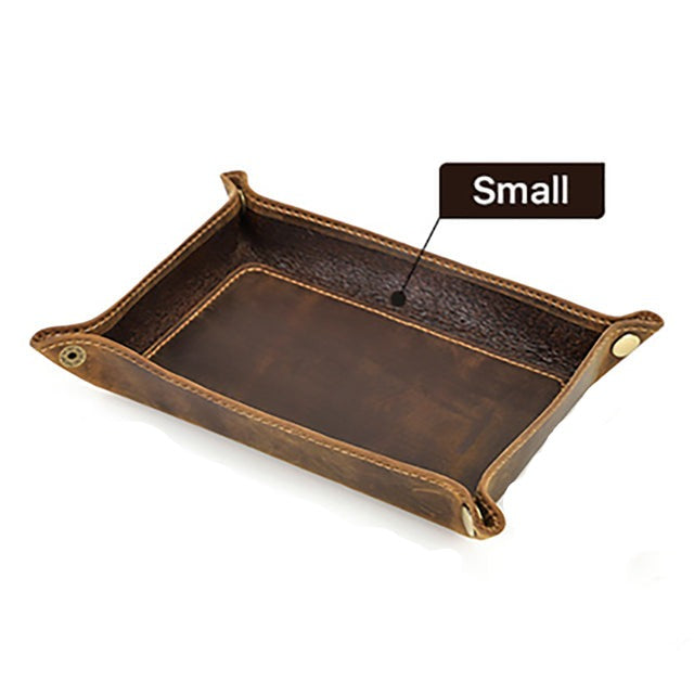 Genuine Leather Desktop Storage Tray
