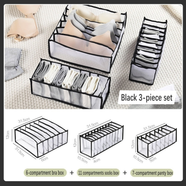 Shop Set of 3 Different Storage Boxes Inner Wear Closet Organizer